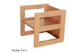 Wendehocker Buche Massivholz natur B/H/T 36 x 46 x 36 cm  aus der Kategorie Hocker