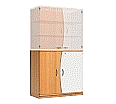 Wellentüren-Unterschrank, 99 cm hoch, 105x50 cm (B/T), Tür rechts grau,