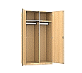 Garderobenschrank, 190 cm hoch, 120x60 cm (B/T), 2 Drehtüren, 2 Garderobenstangen, aus der Kategorie Sekretariat