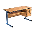 Lehrertisch, 130x65 cm (B/T), 76 cm hoch, Platte: Melamin, PU-Kante,