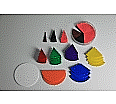 Bruchrechen-Satz Kreise, (Ø 10 cm), aus Kunststoff, aus der Kategorie Bruchrechenkreise