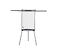 Flipchart feststehend, magnethaftend, 2 seitlich ausklappbare Bildhalter,