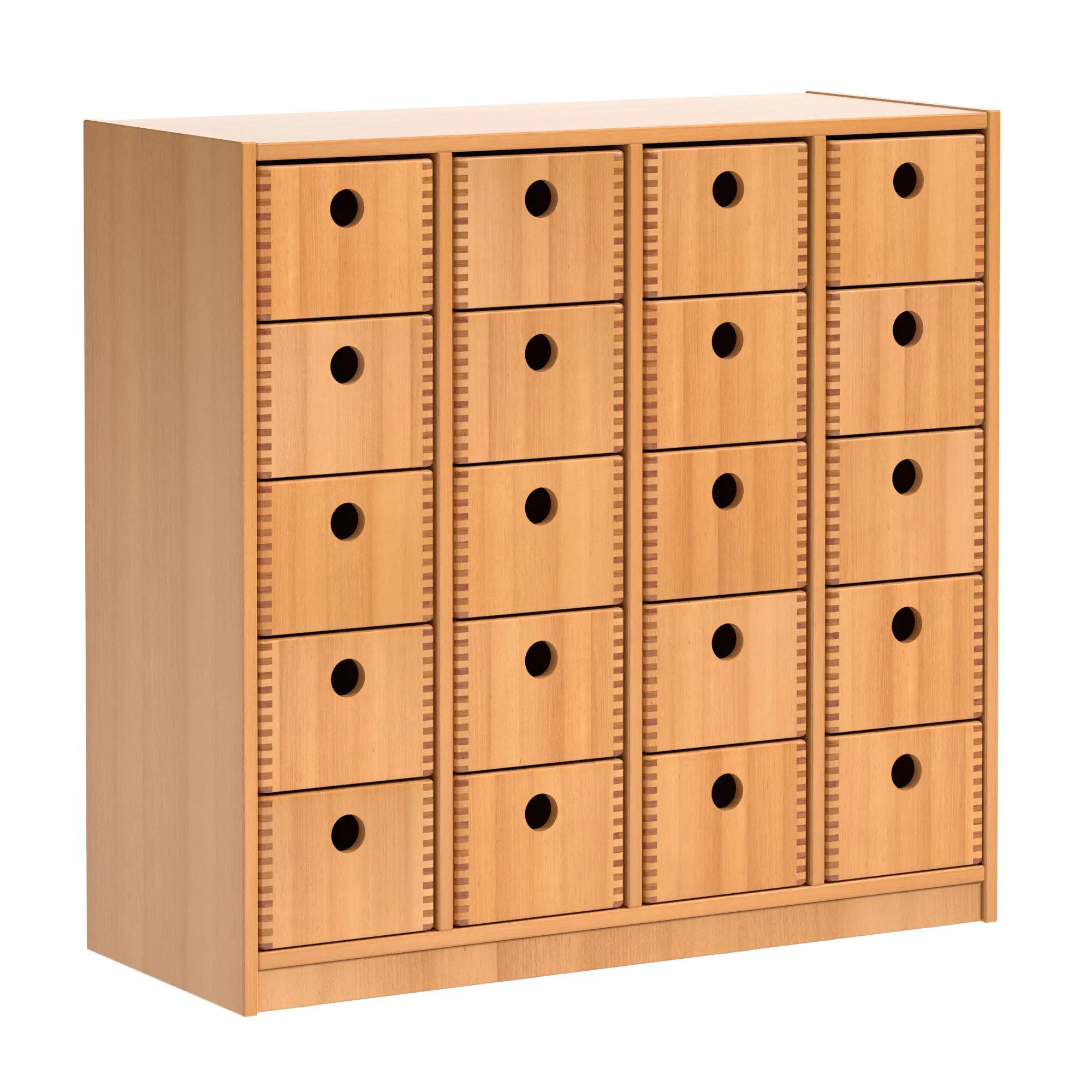 Schrank mit 20 Massivholzkästen,  98 cm hoch, 100x40 cm (B/T), aus der Kategorie Massivholzschränke