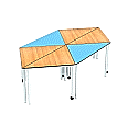 Dreieckstische SET, 120x85 cm, 70 cm hoch, im Sechserpack, aus der Kategorie Dreiecktische
