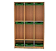 Schulranzenregal, 160 cm hoch, 105x50 cm (B/T), 6 Fächer, 3-spaltig,