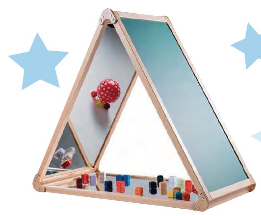 Pyramidenspiegel, H/T 105 x 60 cm, Schenkellänge: 120 cm, Rahmen aus Buche Massivholz aus der Kategorie Spiegelelemente