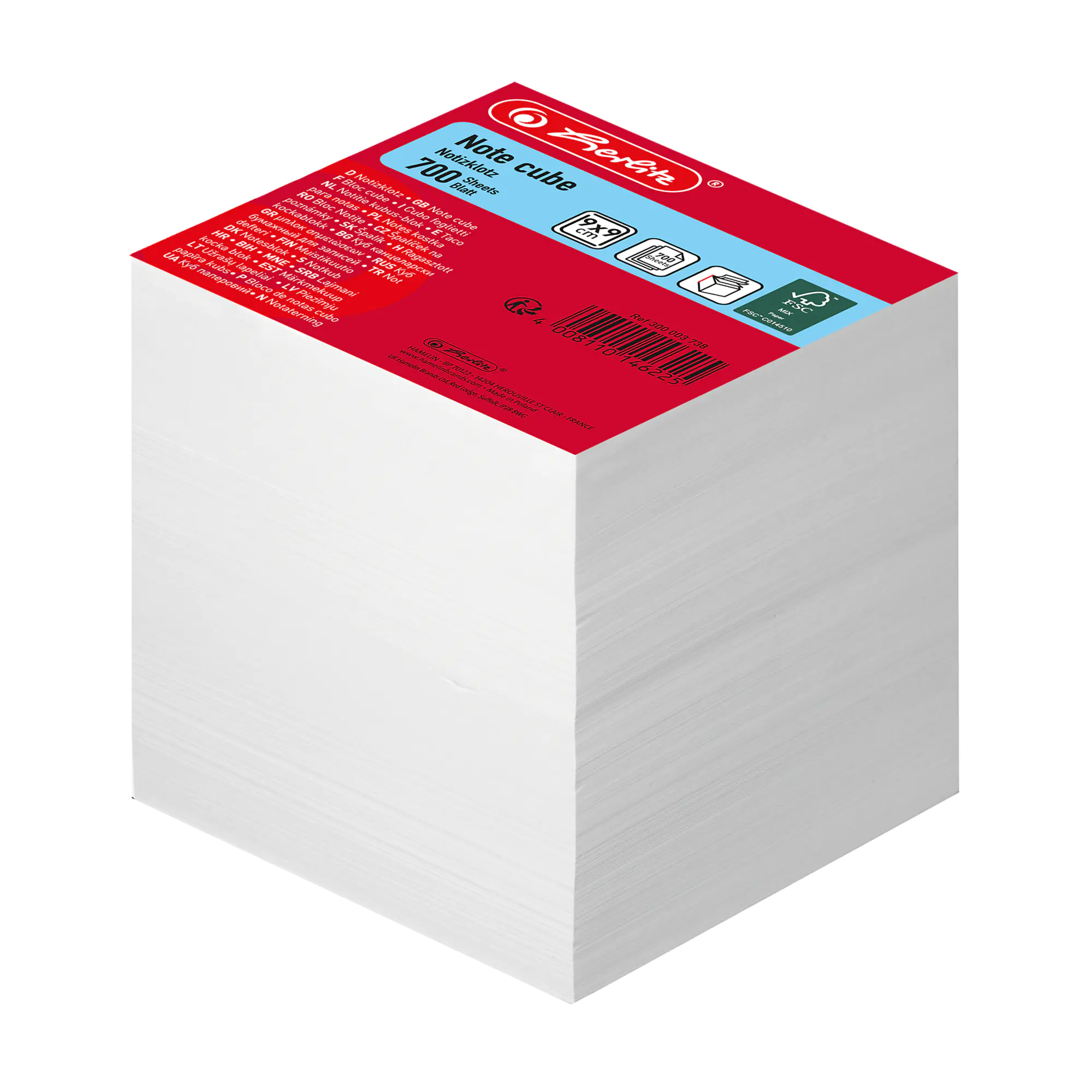 Herlitz Zettelklotz 9x9cm geleimt ws 700Bl aus der Kategorie Notizzettel
