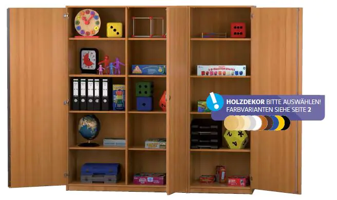 Schrankwand mit 3 Türen, abschließbar, B/H/T 180x190x40 cm aus der Kategorie Büroschränke