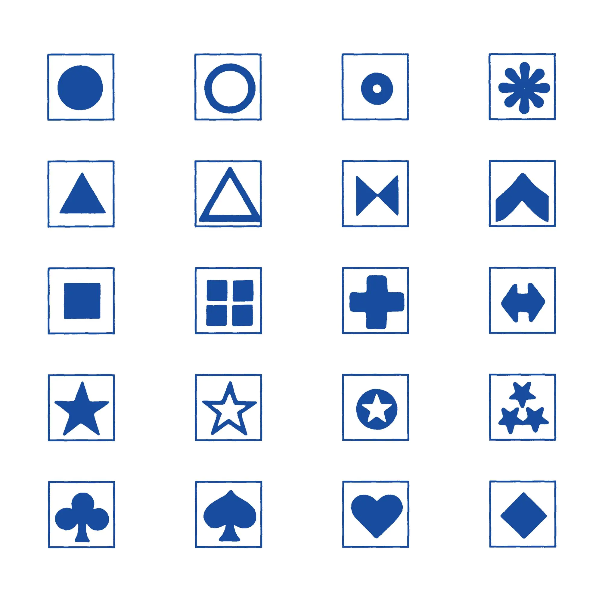 Symbolbogen, auf selbstklebender Klarsichtfolie, mit 600 Symbolen, blau,