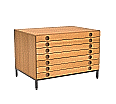 Papierschrank,  80 cm hoch, 111x79 cm (B/T), 7 Zügen,