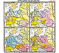Wandkarte Mitteleuropa von 1914 bis 1990, 210 x 200 cm, aus der Kategorie Wandkarten Geschichte