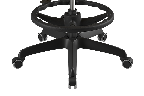 Drehstuhl mit hoher Rückenlehne, höhenverstellbar mit Gasfeder, ergonomische Kunststoffschale aus der Kategorie Bürodrehstühle