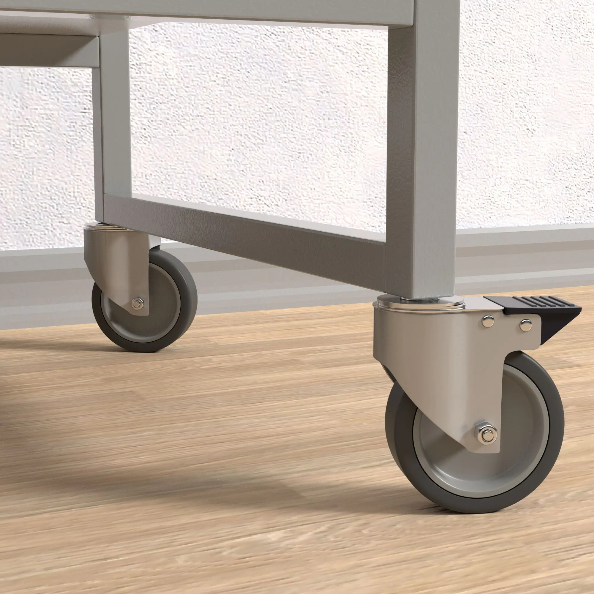 Mehrzweckwagen mit 3 Holz-Böden, 60x100 cm, (die beiden Unteren mit Aufkantung), aus der Kategorie Wagen mit Stahlrahmen