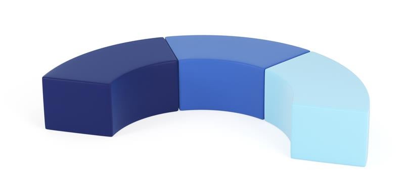 TOBO light Pouf-Set, Kurve 3-teilig, blau, Schaumstoff, Meditap aus der Kategorie Sitzsäcke