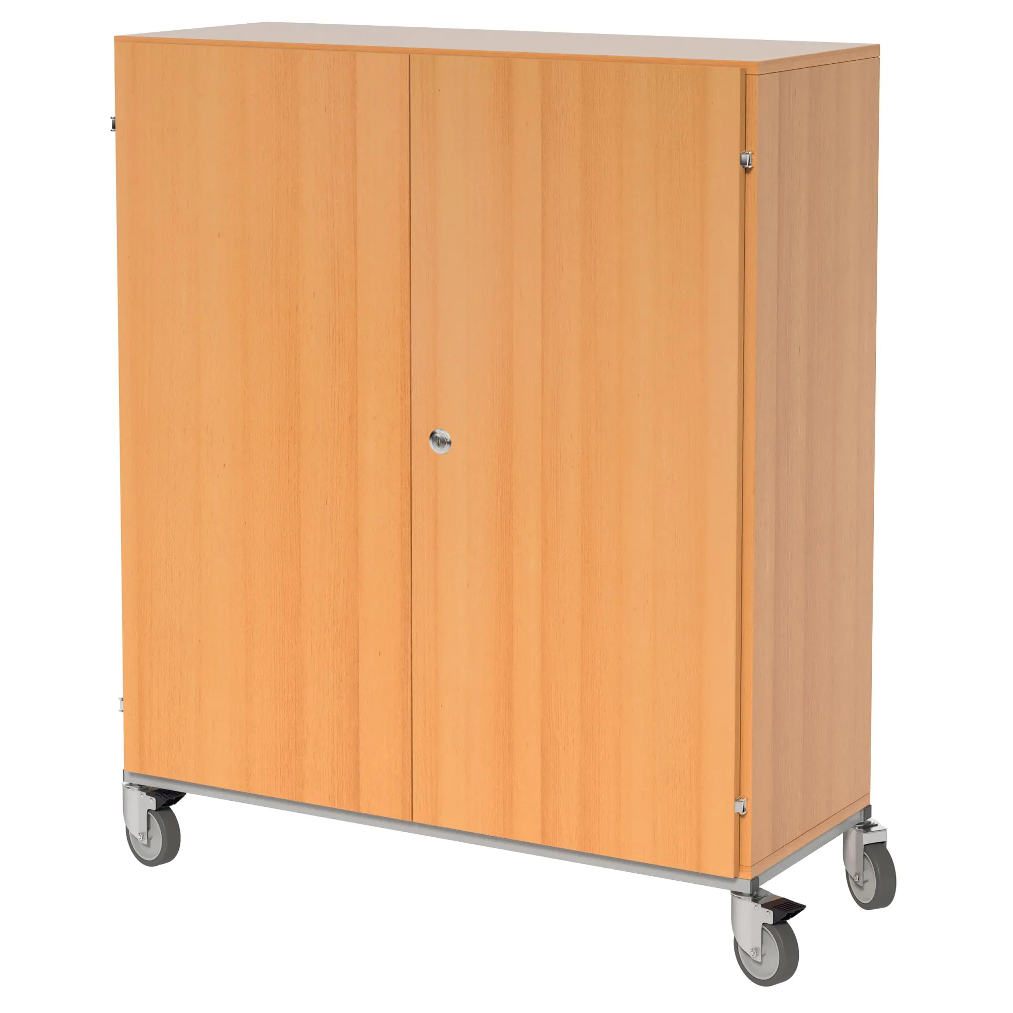 Notebook-Ladestation, 125 cm hoch, 135x42 cm (B/T), fahrbar, aus der Kategorie Notebookschränke