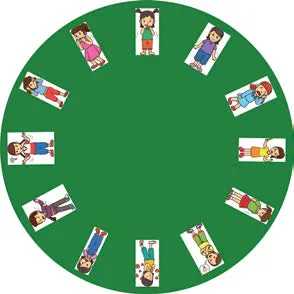 Emotionsteppich in grün Maße: Ø 197 cm, antistatisch, schwer entflammbar, phalatfrei aus der Kategorie Teppiche