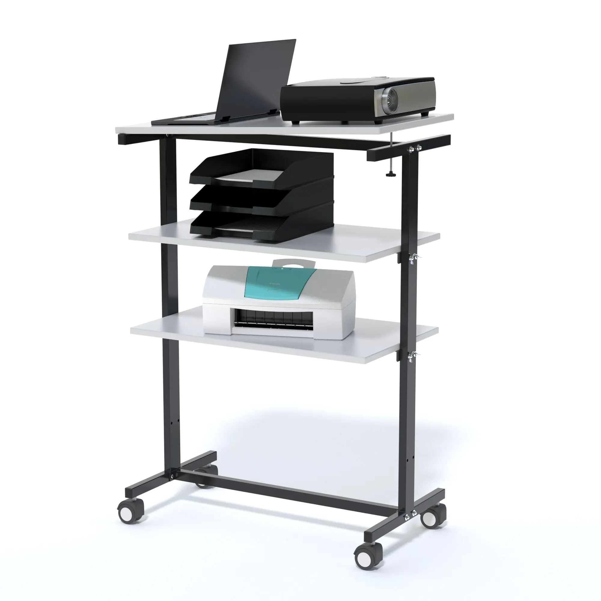 Projektionswagen, 106 cm hoch, 82x45 cm (BxT), 3 Ablageflächen, aus der Kategorie Schulbeamerwagen