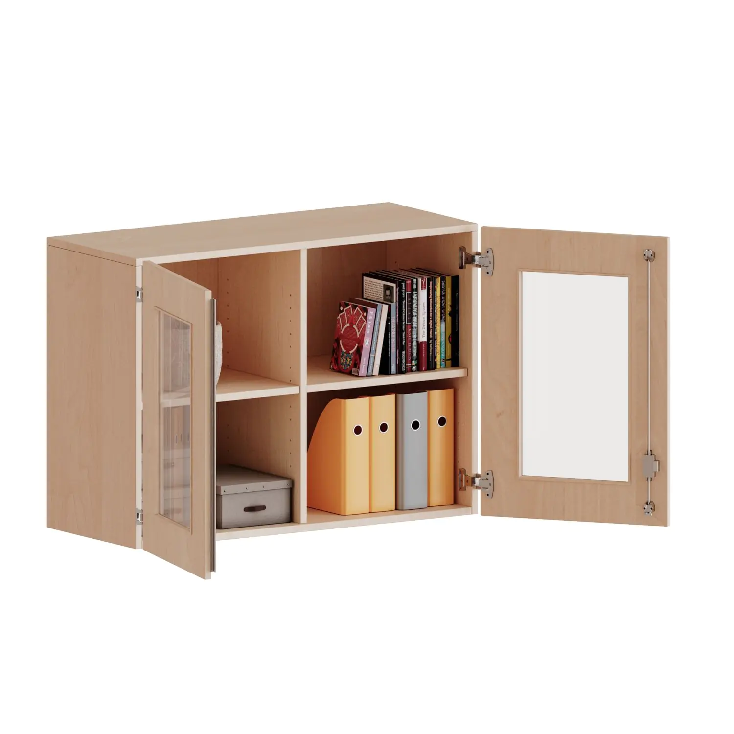 Aufsatz, 2 OH, 2 Türen mit Glaseinsatz, abschließbar, B/H/T 100x72x60cm aus der Kategorie Schränke allgemein