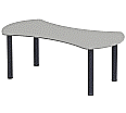 Geschwungener Tisch, 160x80 cm, Höhe wählbar, aus der Kategorie Wellentische