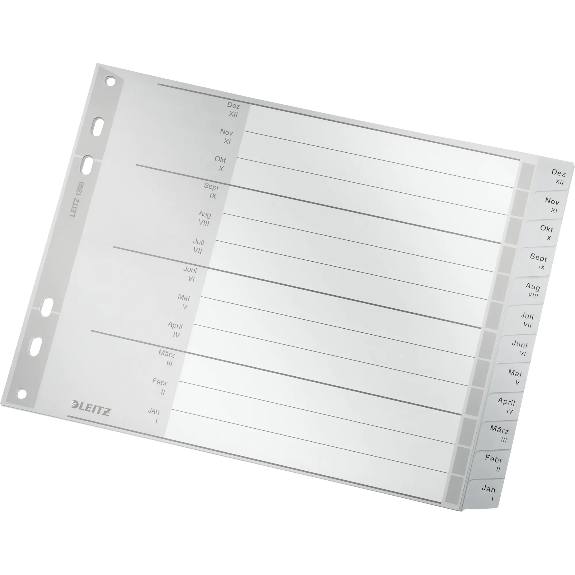 Leitz Plastikregister A4 PP 1288 bedruckt Jan.-Dez. aus der Kategorie Register