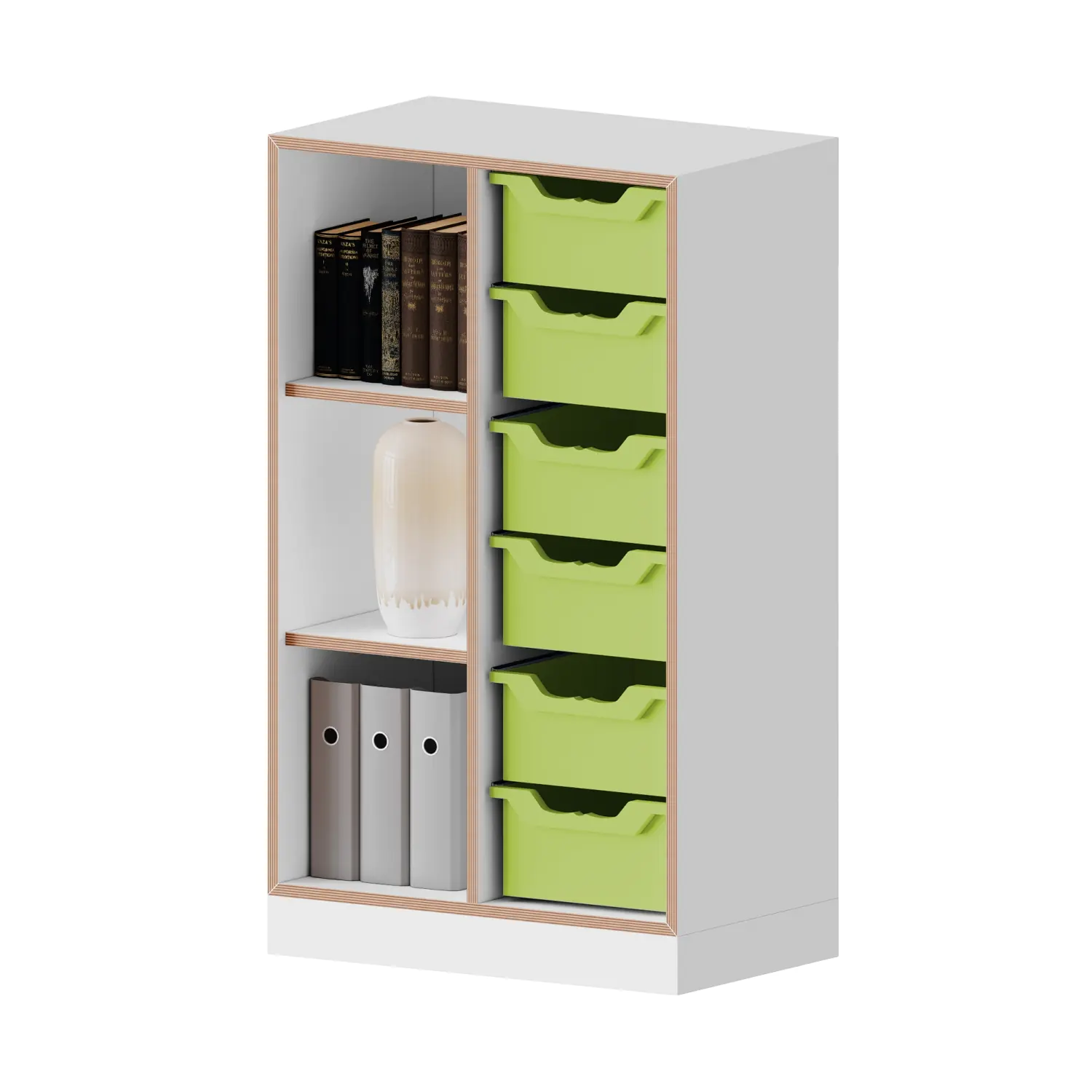 qickly® Regal, 3 OH, 6 große Ergo Tray Boxen, B/H/T: 70,1x110,5x42,6 cm aus der Kategorie Regale Schnelllieferprogramm