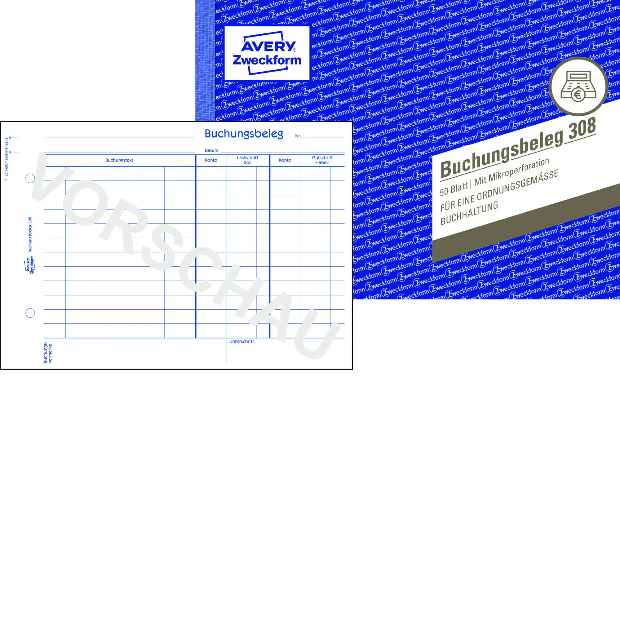 Avery Zweckf. Buchungsbeleg DIN A5 quer 50Blatt aus der Kategorie Formulare