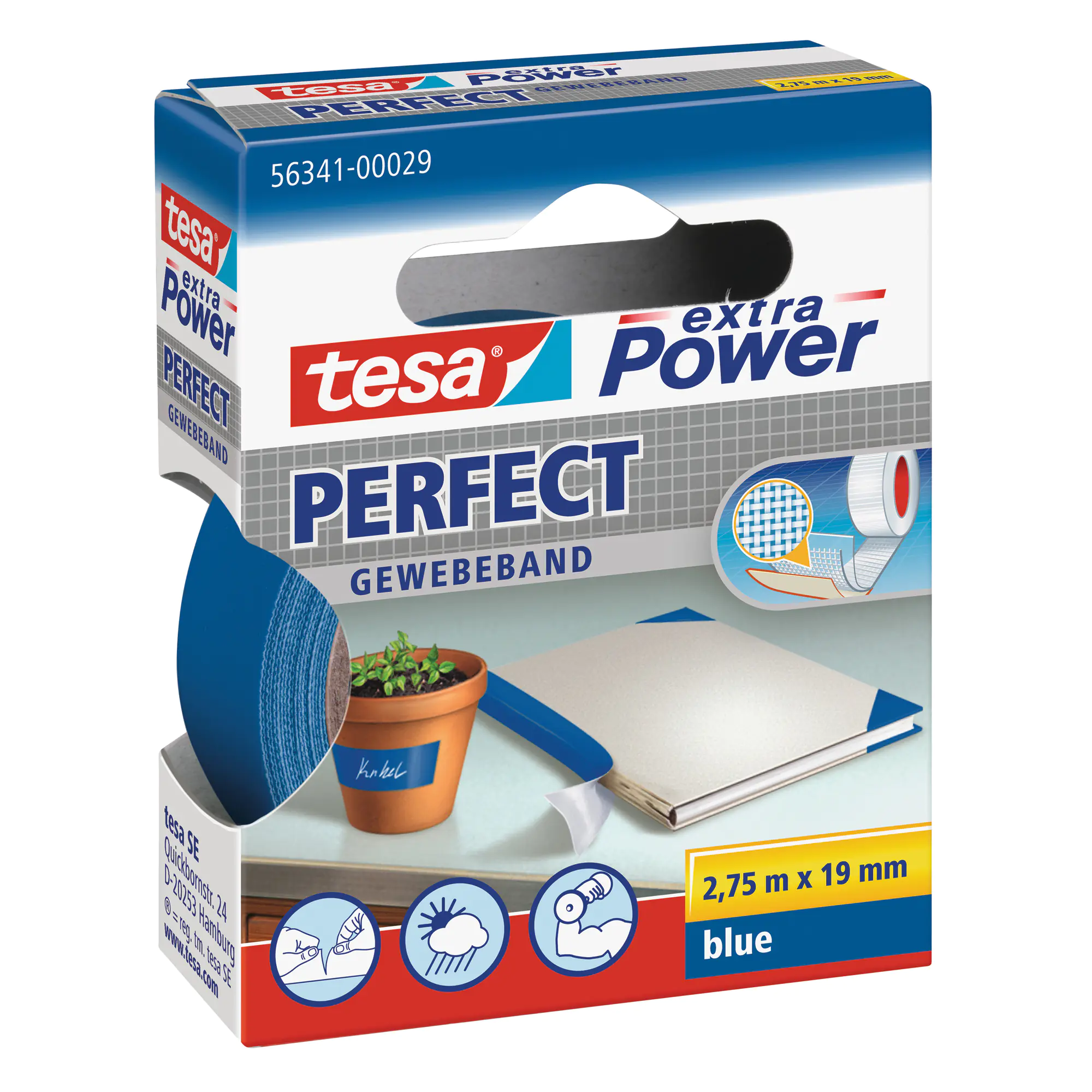 tesa Gewebeband Extra Power Perfect 19mmx2,75m bl aus der Kategorie Kleber & Befestigung