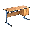 Lehrertisch, 130x65 cm (B/T), 76 cm hoch, Platte: Melamin, PU-Kante,