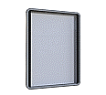 Info-Wandvitrine, 100 cm hoch, 75x4,5 cm (B/T), Rückwand Stahl weiß,