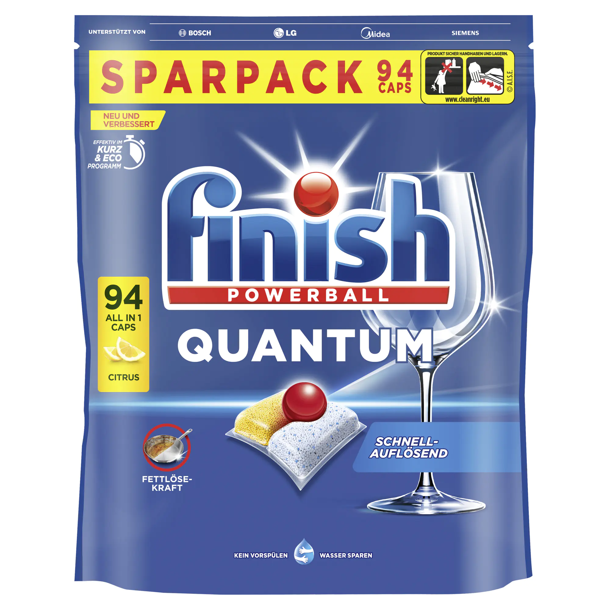 Finish Spülmaschinentabs Quantum Citrus 94St aus der Kategorie Reinigungsmittel
