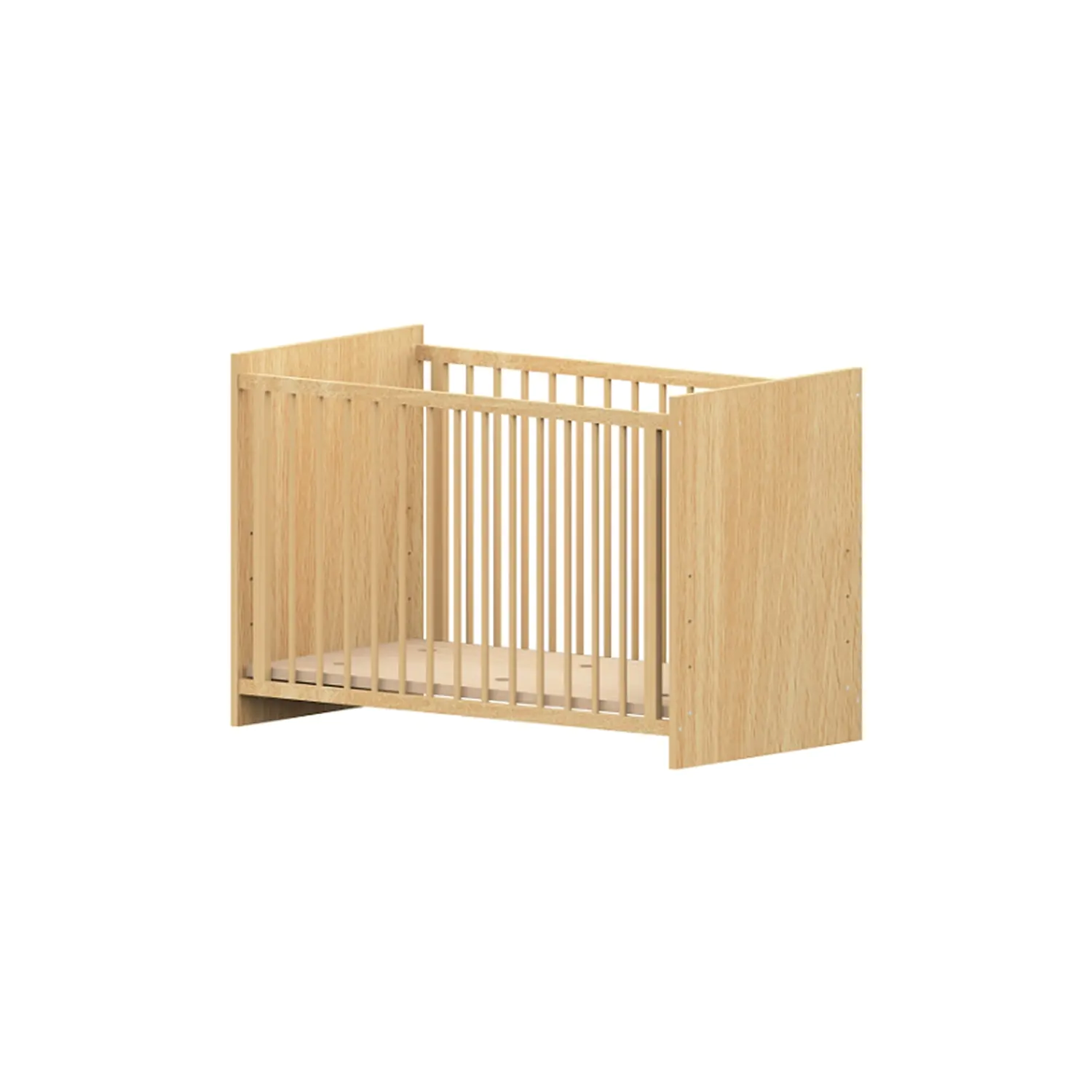 Krippenbett inklusive Matratze, Festes Gitter als Rückwand, Liegefläche 120 x 60 cm aus der Kategorie Betten