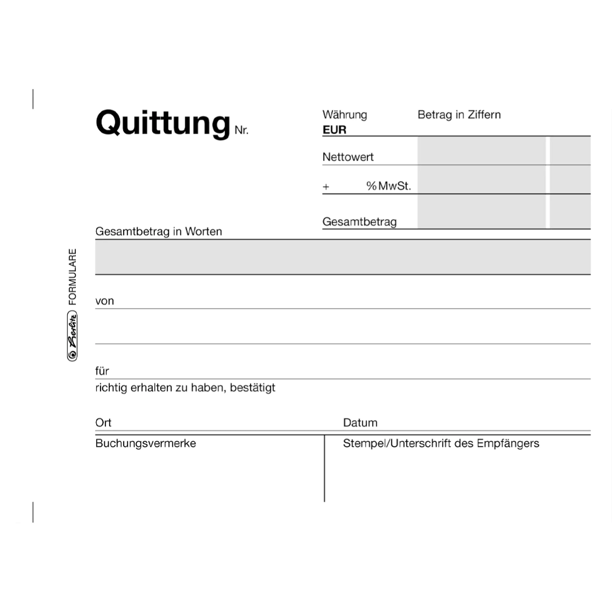 Herlitz Quittungsblock 403 A6 quer Blaupapier 2x50Blatt aus der Kategorie  Formulare & Verträge