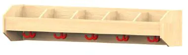 Garderobenablage mit 5 Plätzen, Leiste für Erkennungsbildchen B/H/T 100 x 20 x 18 cm aus der Kategorie Garderobenhaken & -leisten