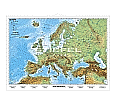 Wandkarte Europa, physisch, 160x120 cm,