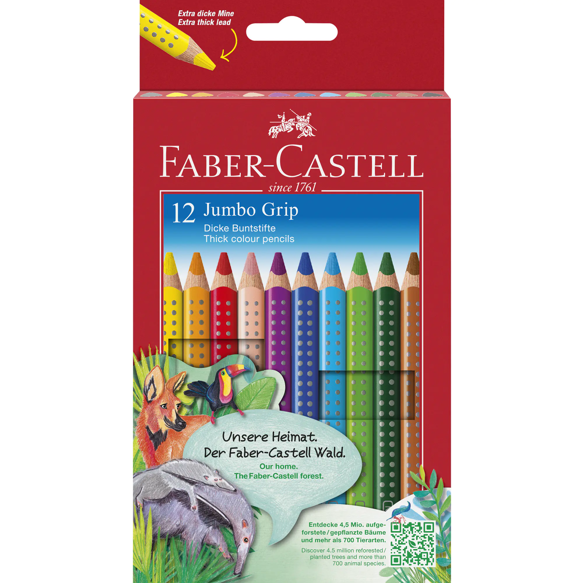 Faber-Castell Farbstift Jumbo GRIP farbig sort 12 St. aus der Kategorie Buntstifte
