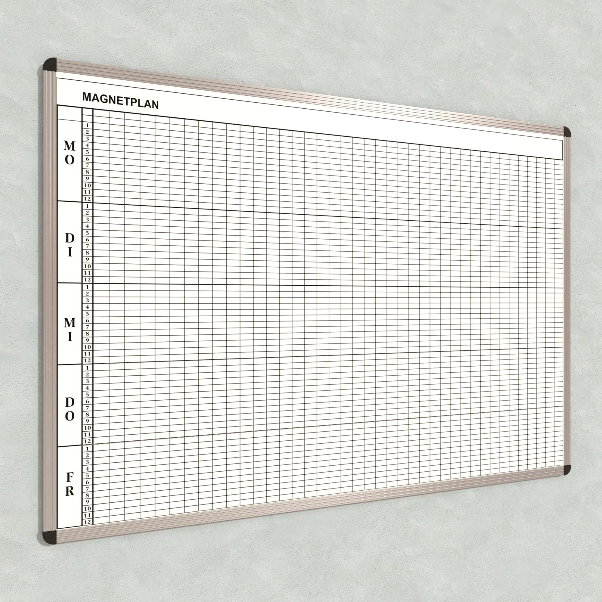 Klassen-Plantafel, 12 Stunden Mo-Fr, für 40 Klassen, 123x177 cm, aus der Kategorie Klassenplan-Tafeln 12h
