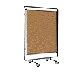 Fahrbare Trennwand, Höhe 190 cm, 120x150 cm, Korkoberfläche