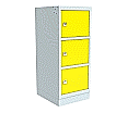 Schließfachschrank aus Stahl, 105 cm hoch,  37x50 cm (B/T), 3 Fächer, 1-spaltig, aus der Kategorie Schließfachschränke