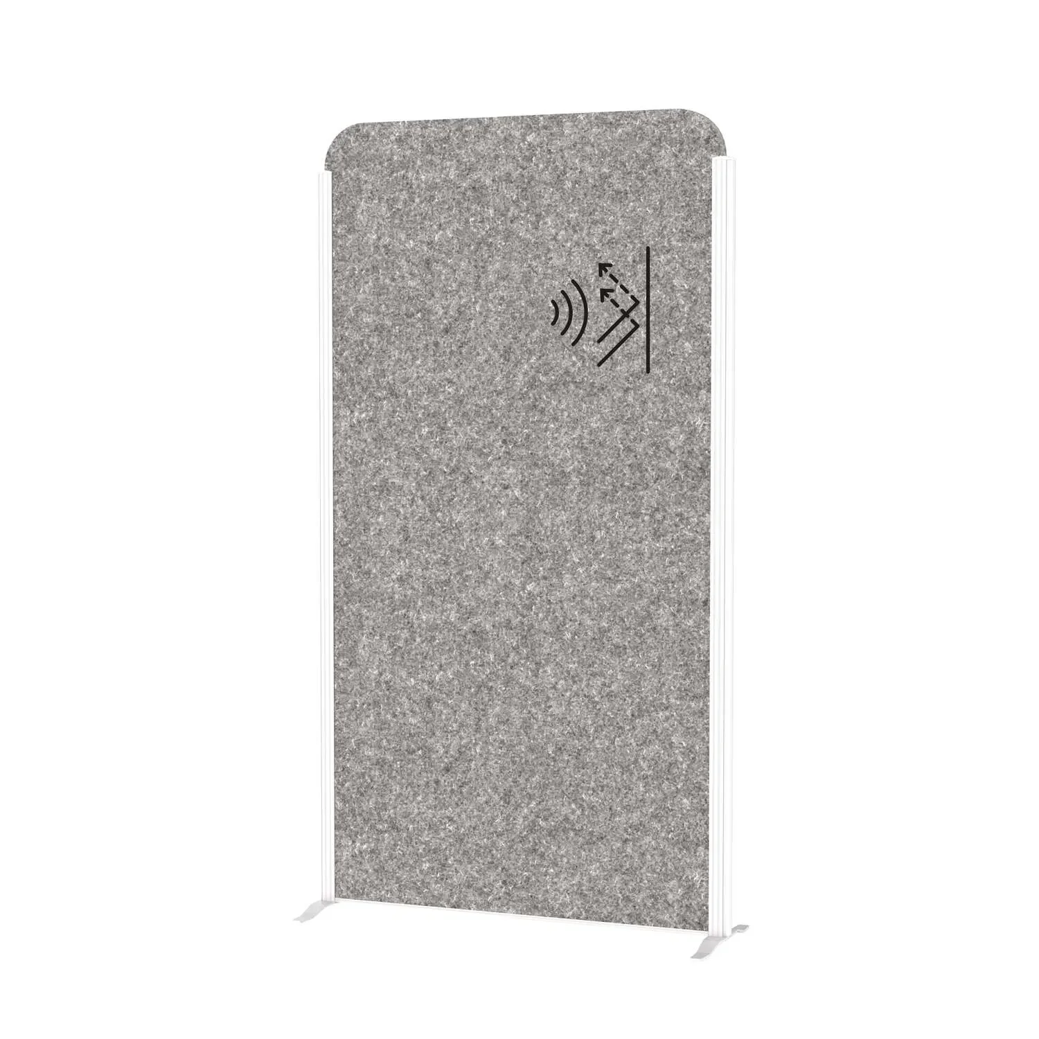 Stellwand 180x100 cm, beidseitig Akustikvlies dunkelgrau, aus der Kategorie Trennwände