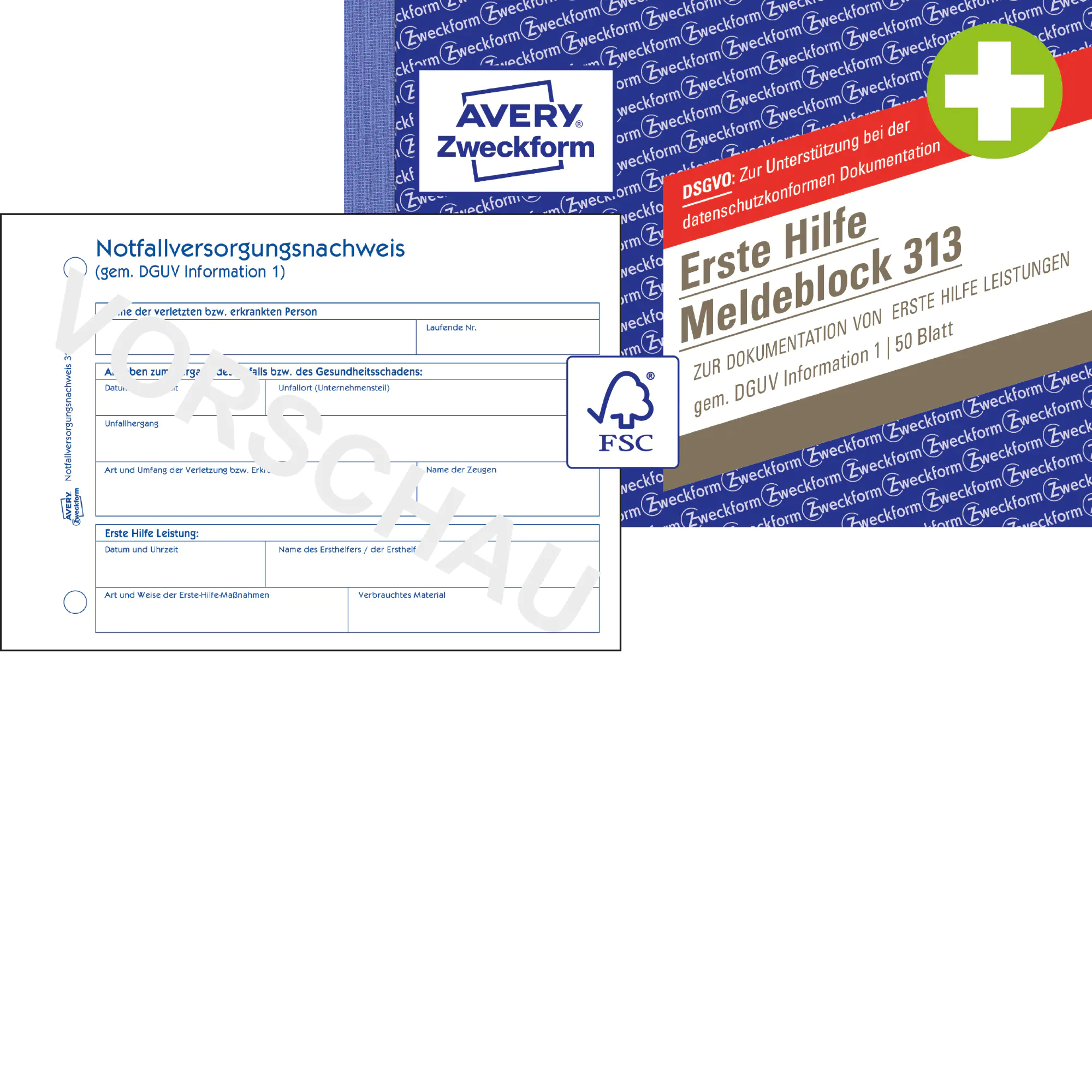 Avery Zweckform Meldeblock Erste Hilfe A6 50 Blatt aus der Kategorie  Formulare & Verträge