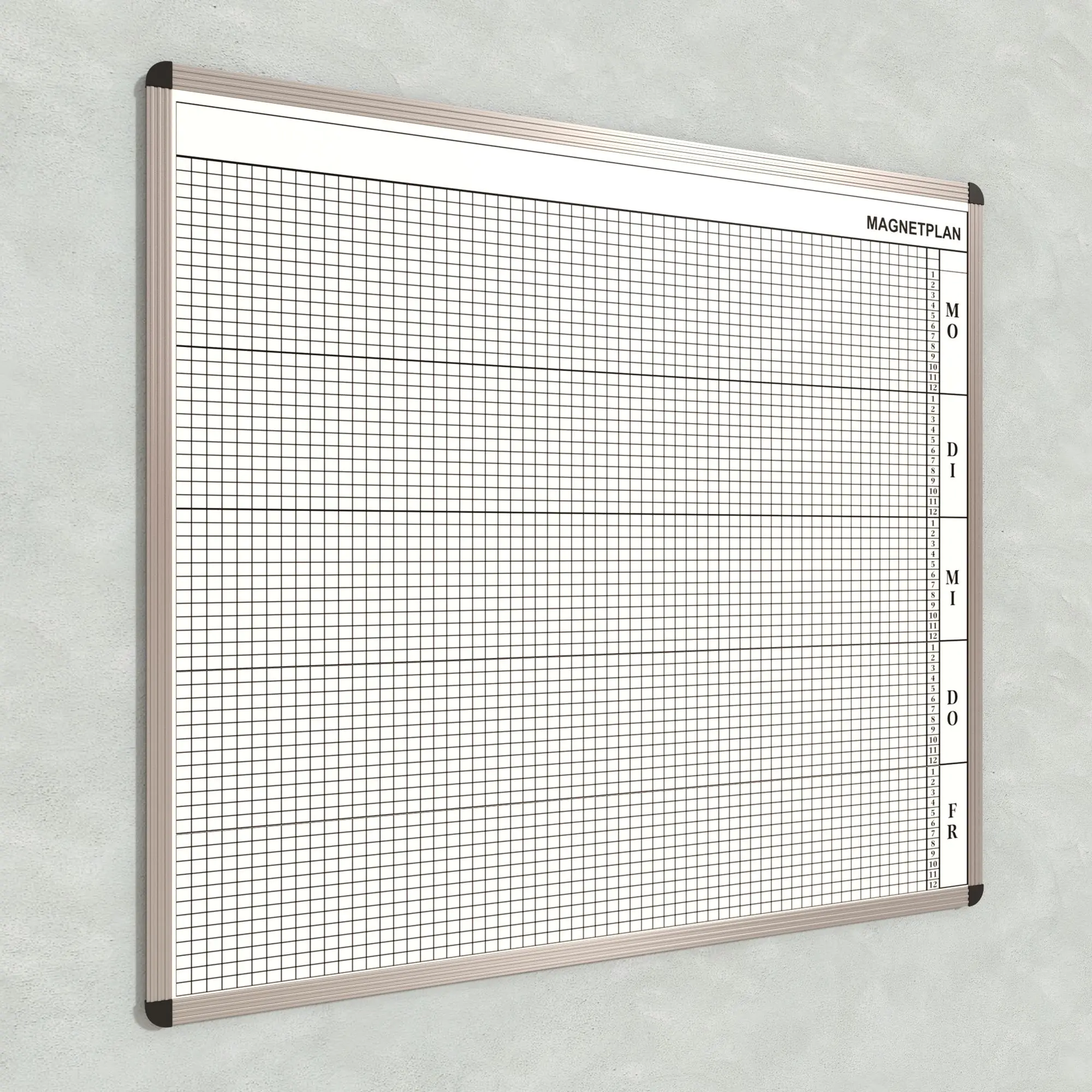 Personal-Raum-Plan, 12 Stunden, 63 Spalten, 123x137 cm, aus der Kategorie Personal- Raum- Tafeln 12h