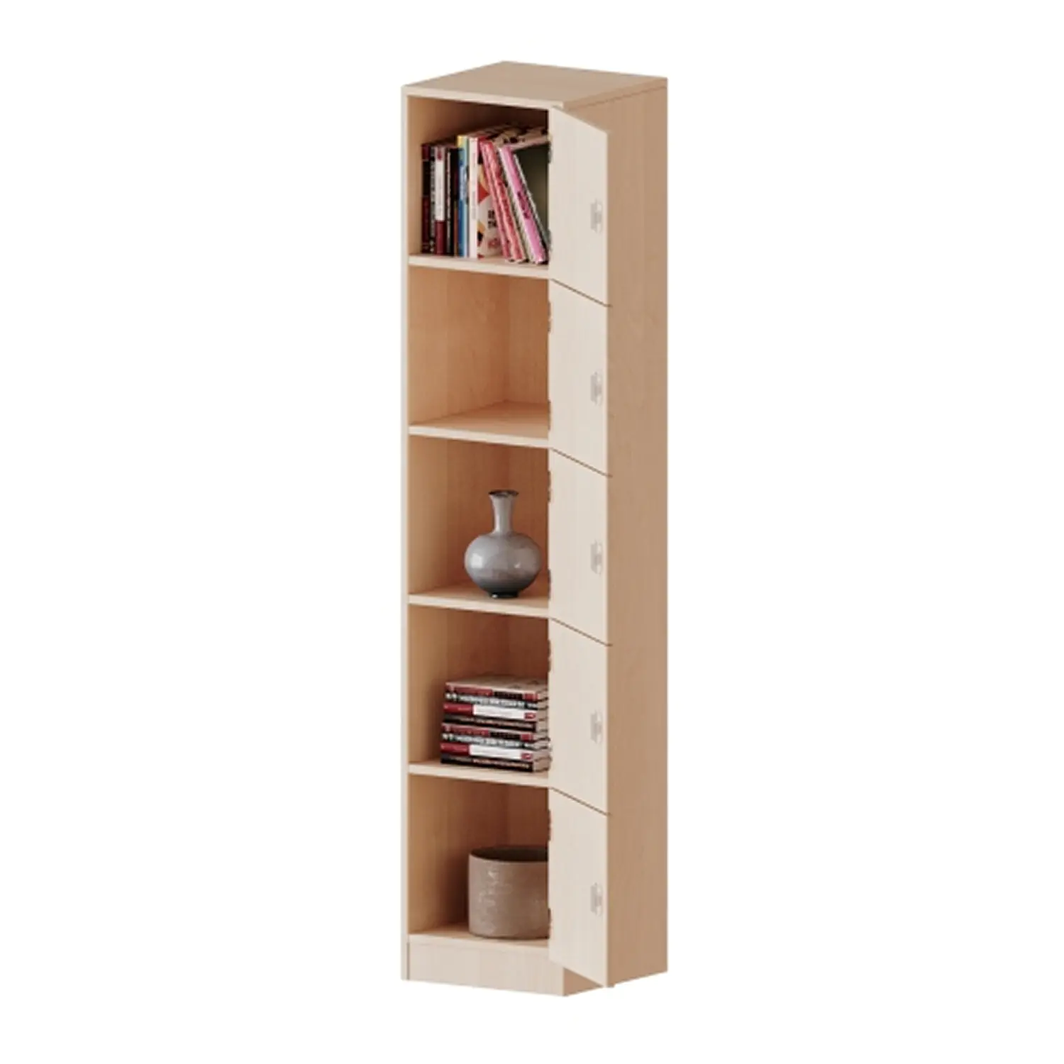 Schließfachschrank, 5 OH, 5 Schließfächer, rechts, B/H/T 40,5x190x40cm aus der Kategorie Schließfachschränke