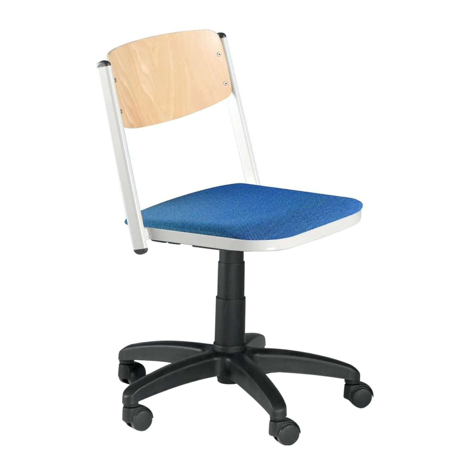 Drehspindelstuhl, höhenverstellbar 50-69 cm, fahrbar, mit Sitzpolster, aus der Kategorie Werkraumstühle