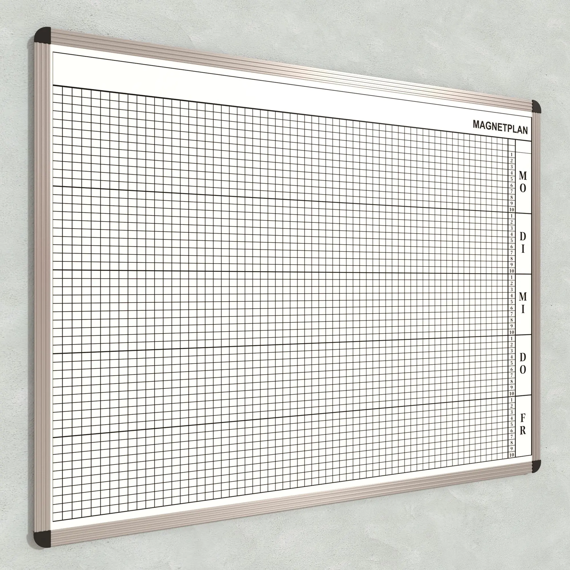 Personal-Raum-Plan, 10 Stunden, 63 Spalten, 103x137 cm, aus der Kategorie Personal- Raum- Tafeln 10h