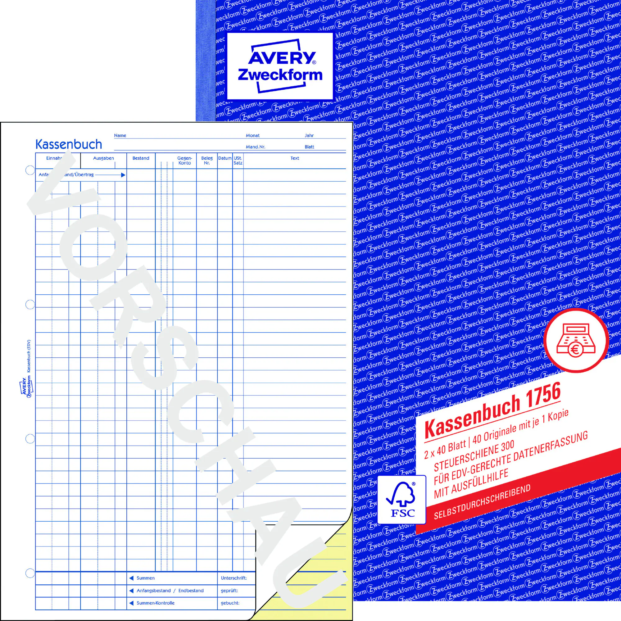 Avery Zweckf. Kassenbuch DIN A4 40Blatt aus der Kategorie Formulare