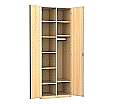 Garderobenschrank, 226 cm hoch,  80x50 cm (B/T), 2 Drehtüren, Garderobenstange rechts aus der Kategorie Sekretariat