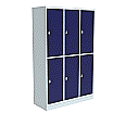 Garderoben-Schließfachschrank aus Stahl, 195 cm hoch, 107x50 cm (B/T), 6 Fächer, aus der Kategorie Garderobenschränke