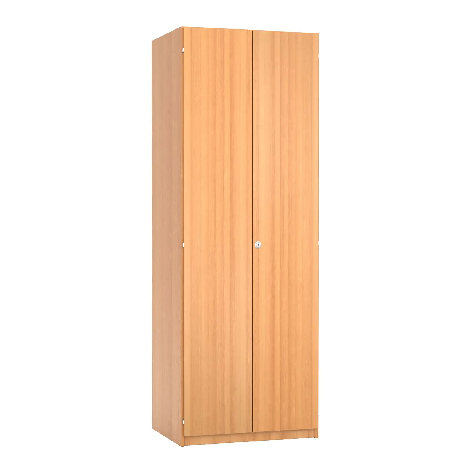 Garderobenschrank, 226 cm hoch,  80x40 cm (B/T), 2 Drehtüren, Garderobenstange rechts aus der Kategorie Garderoben-Schränke