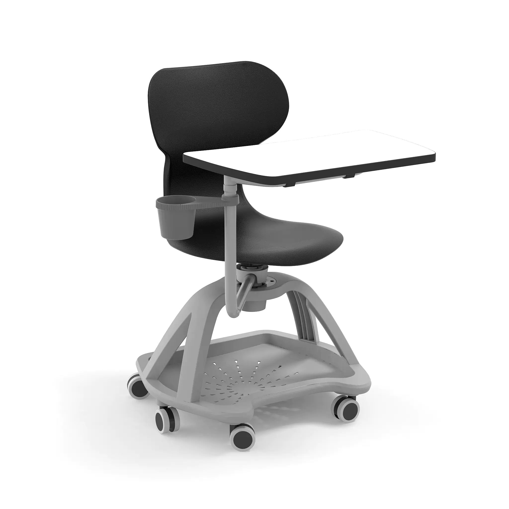 Drehstuhl ohne Armlehnen, mit Tableau, Drehkreuz Kunststoff aus der Kategorie Bürodrehstühle