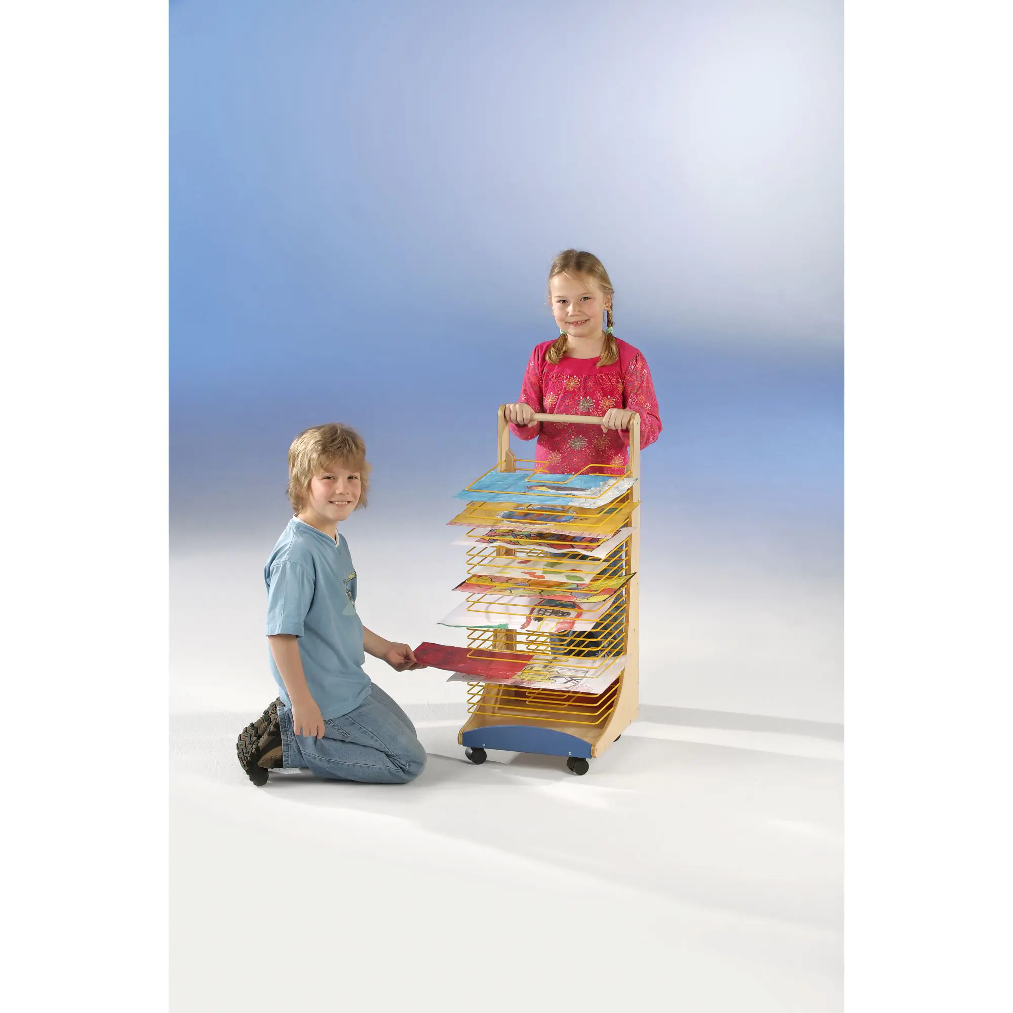 Bildertrockenwagen,  84 cm hoch,  36x34 cm (B/T), 25 Trockengitter, aus der Kategorie Bilderwagen